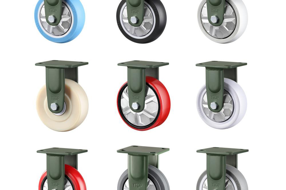 Fixed and swivel caster types