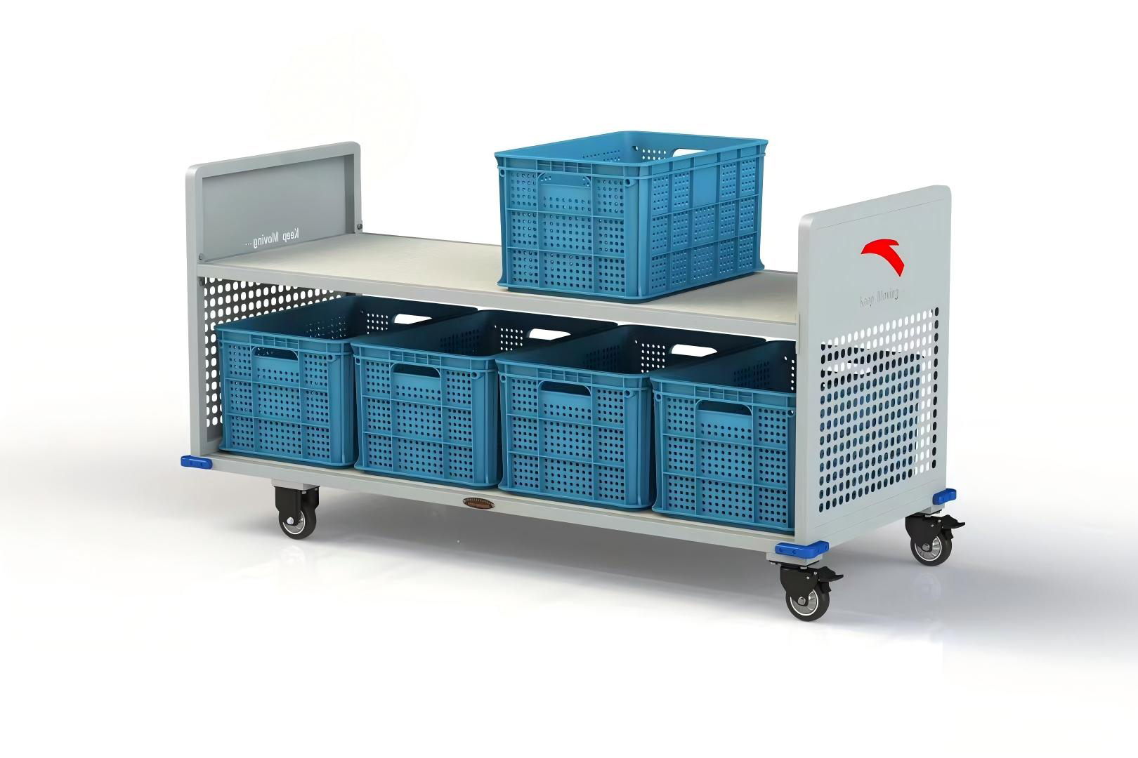 Plastic cart with casters