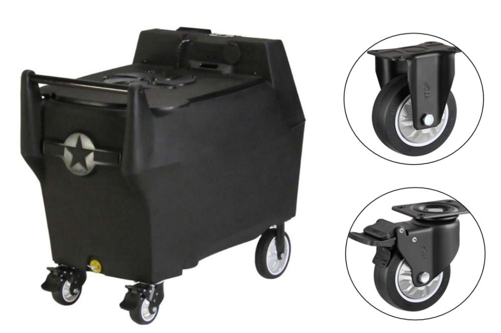 Mobile tool cabinet with caster wheels
